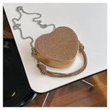 Heart-Shaped Rhinestone Embellished Bag