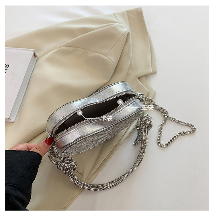 Heart-Shaped Rhinestone Embellished Bag