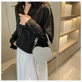 Heart-Shaped Rhinestone Embellished Bag