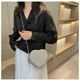 Heart-Shaped Rhinestone Embellished Bag