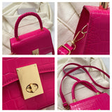 Elegant Crocodile-Pattern Shoulder Bag