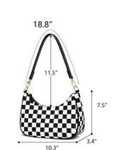 Black White Checkered Shoulder Handbag