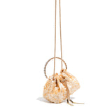Sequin Ring Handle Mini Bucket Evening Bag