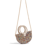 Rhinestone Top Handle Crossbody Bag Glam Chic