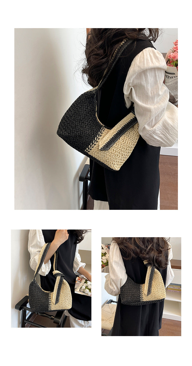 Woven Shoulder Straw Bag for Women