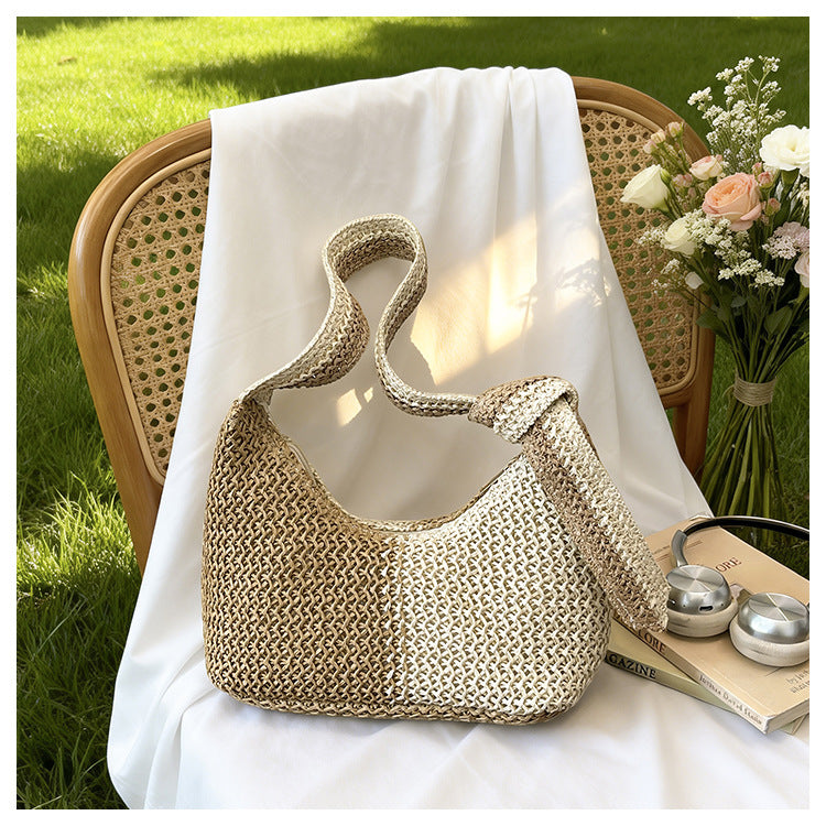 Woven Shoulder Straw Bag for Women