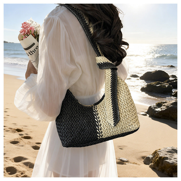 Woven Shoulder Straw Bag for Women