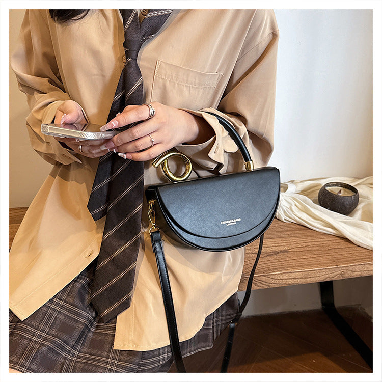 Chic Pastel Blue Half-Moon Crossbody Bag