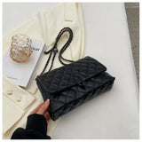 Quilted Faux Leather Chain Crossbody Bag