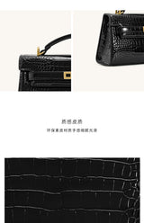 Structured Faux Leather Envelope Top-Handle Bag