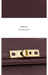 Structured Faux Leather Envelope Top-Handle Bag