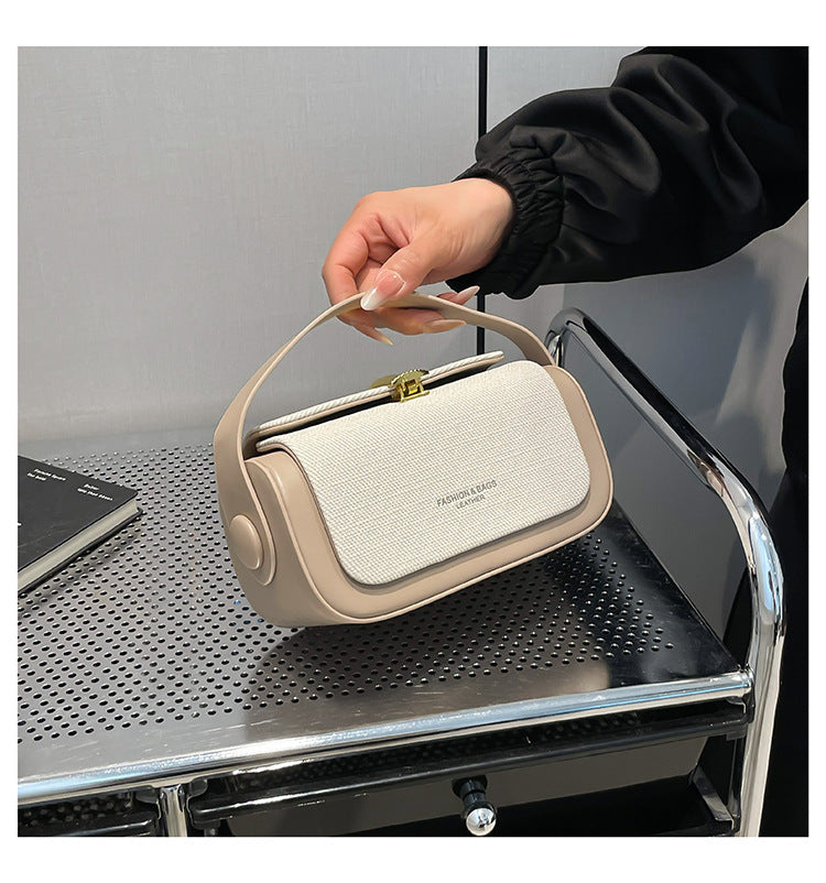 Two-Tone Minimalist Barrel Handbag