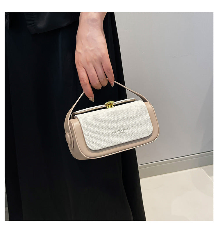 Two-Tone Minimalist Barrel Handbag