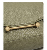 Olive Green Pebbled Leather Mini Handbag