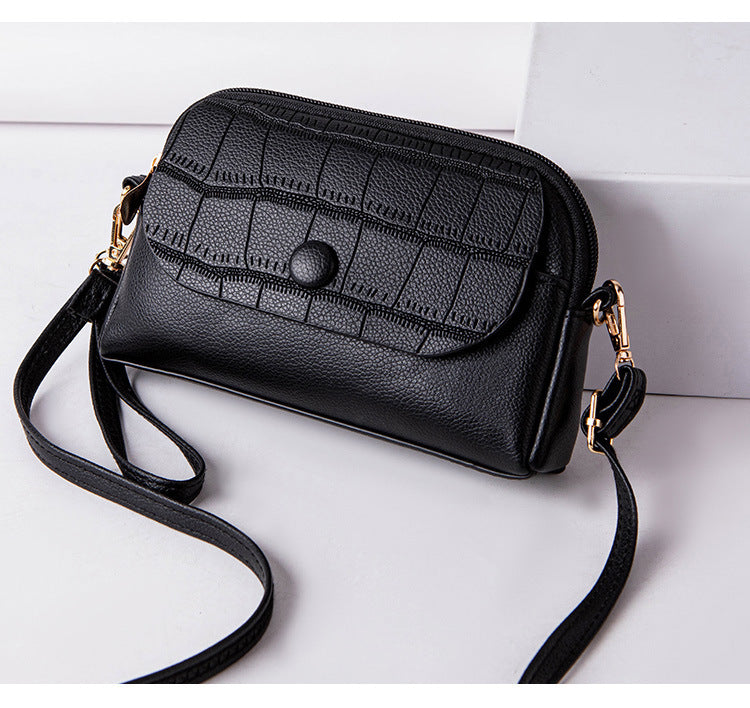 Multi-Zip Vegan Leather Wristlet Clutch
