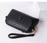 Multi-Zip Vegan Leather Wristlet Clutch