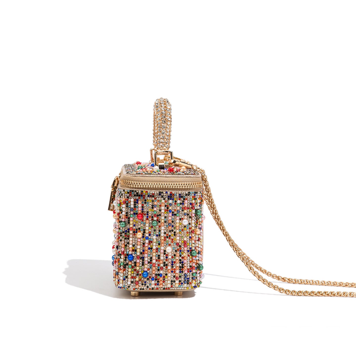 Crystal Beaded Box Crossbody Bag