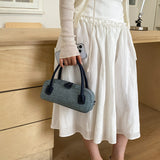 Canvas Barrel Shape Shoulder Handbag