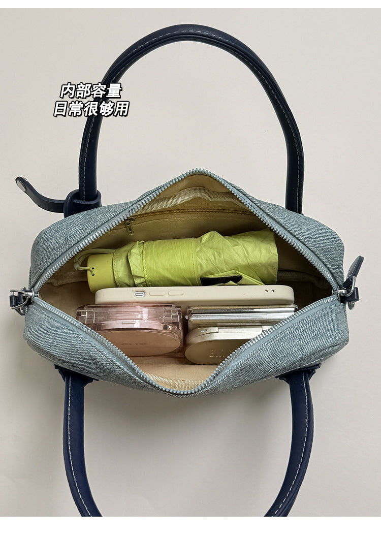 Canvas Barrel Shape Shoulder Handbag