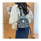 Women's Star Print Denim Mini Backpack