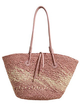 Women's Woven Straw Tote Beach Shoulder Bag Chic