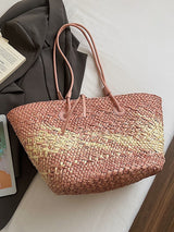 Women's Woven Straw Tote Beach Shoulder Bag Chic