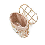 Luxury Pearl & Rhinestone Embellished Evening Clutch Bag