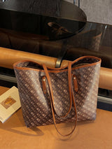 Classic Brown Capacity Tote Shoulder Bag