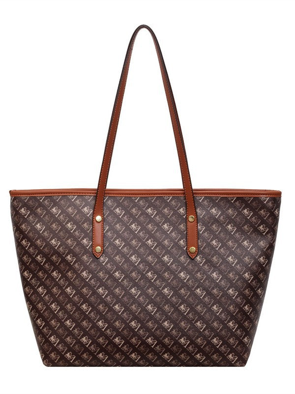 Classic Brown Capacity Tote Shoulder Bag