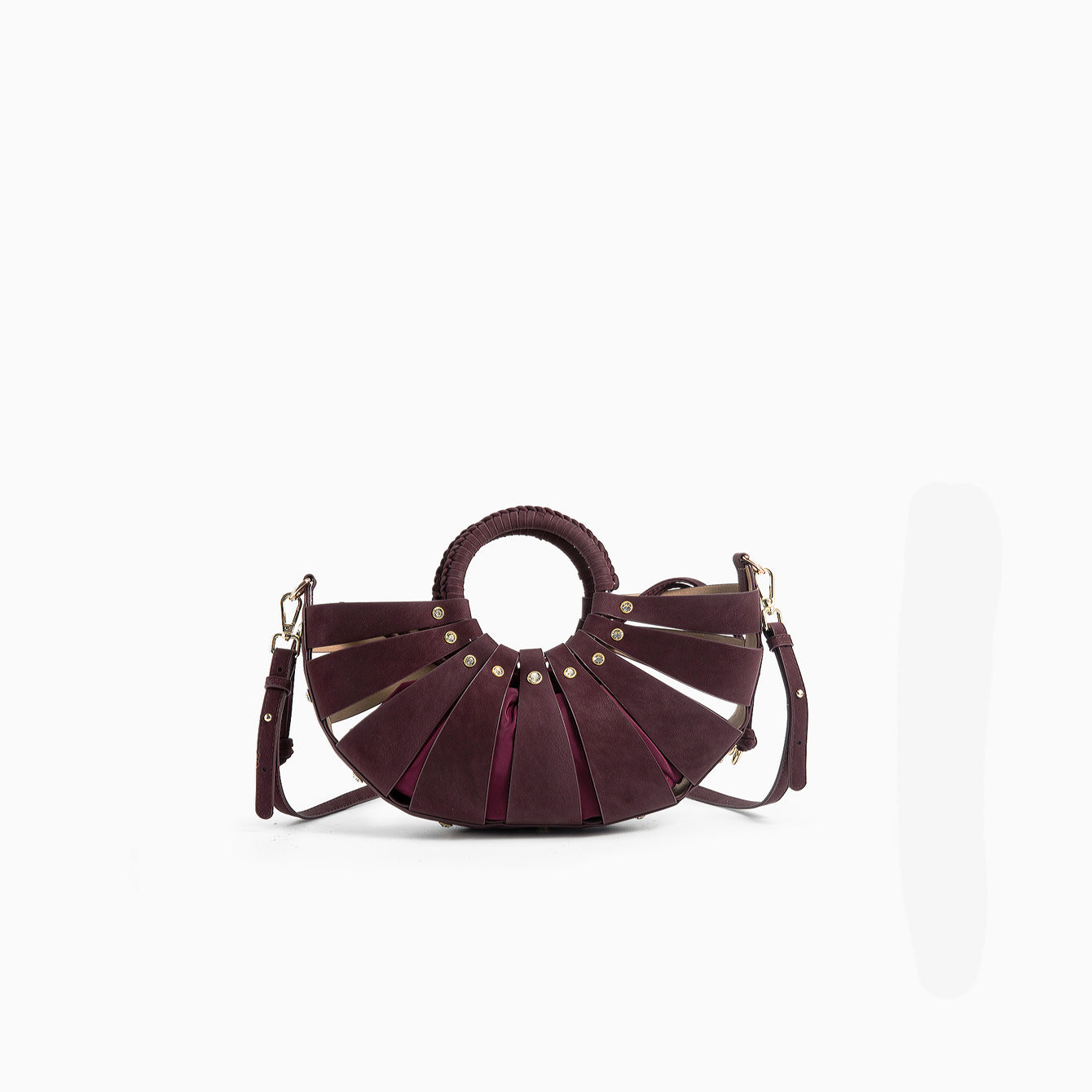 Women's Rhinestone Fan-Shaped Top Handle Crossbody Bag