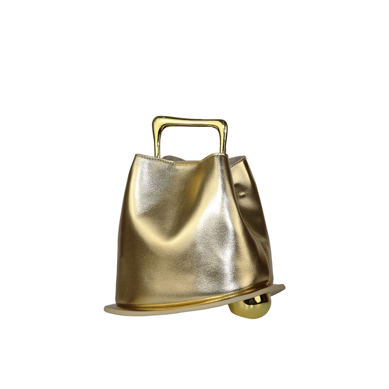 Women's Minimalist Top Handle Bucket Bag