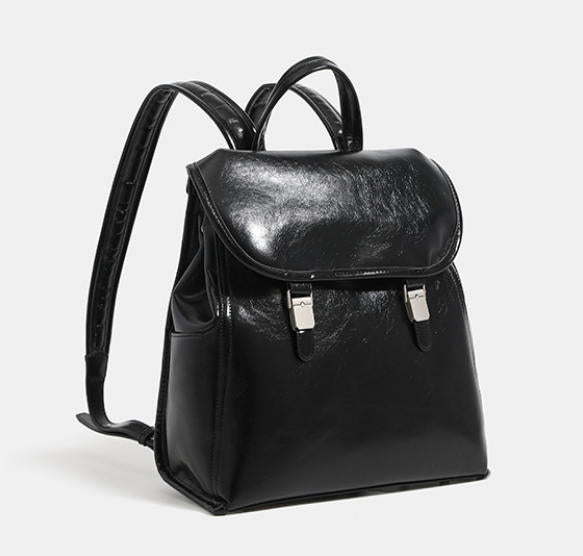 Black   Flap Backpack for Women Travel Bag