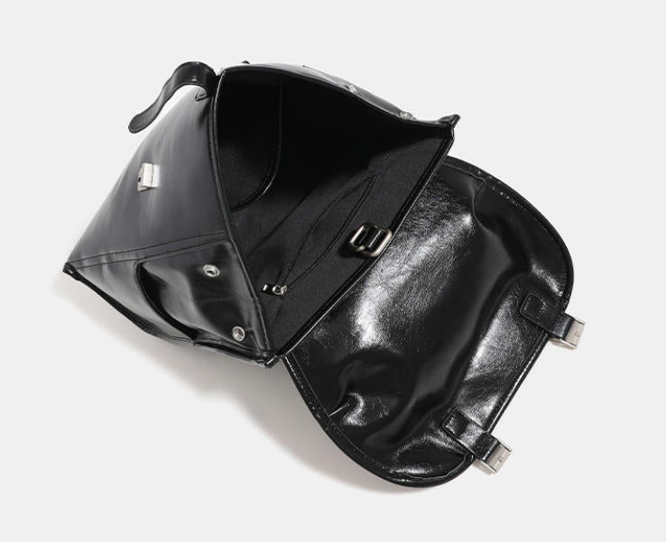 Black   Flap Backpack for Women Travel Bag