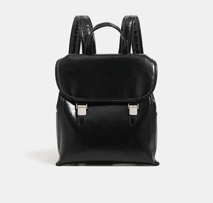 Black   Flap Backpack for Women Travel Bag