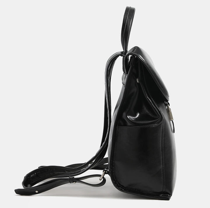Black   Flap Backpack for Women Travel Bag