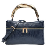 Croc Embossed Top Handle Crossbody Bag