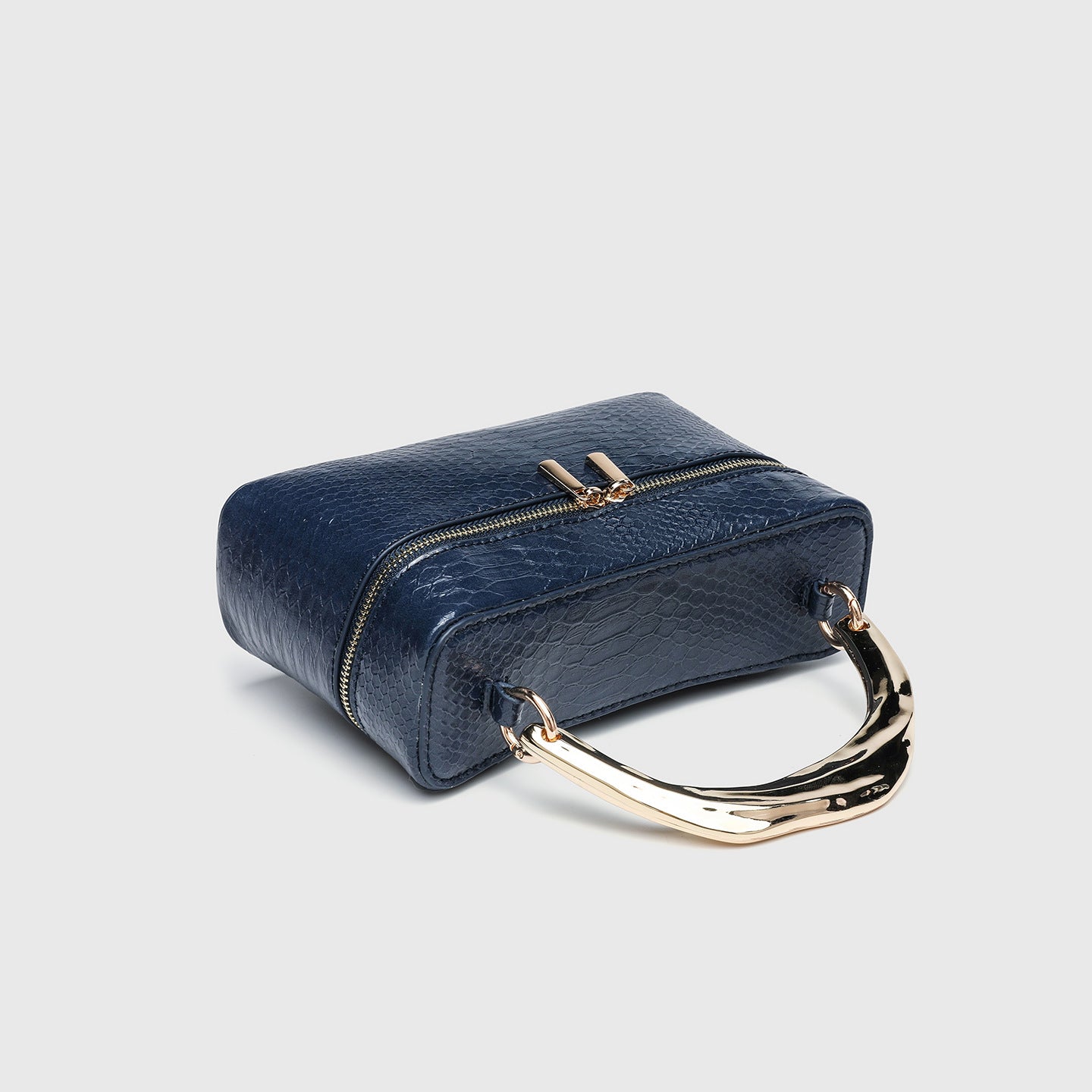 Croc Embossed Top Handle Crossbody Bag