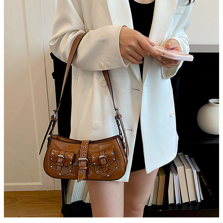 Vintage Buckle Shoulder Bag