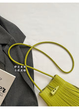 Women's Woven Fringe Bucket Bag