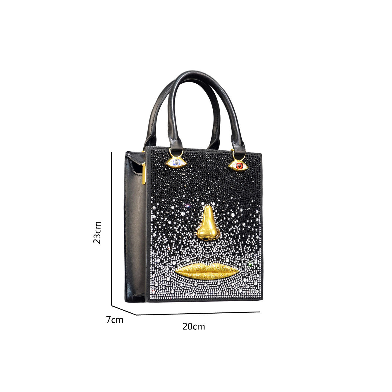 Rhinestone Face Tote Bag