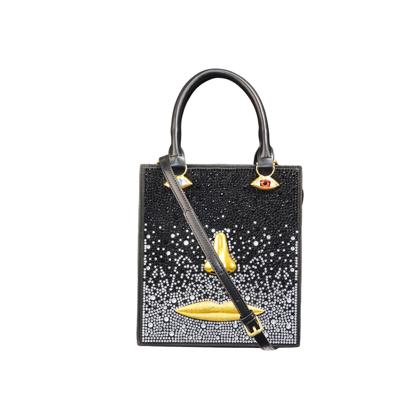 Rhinestone Face Tote Bag