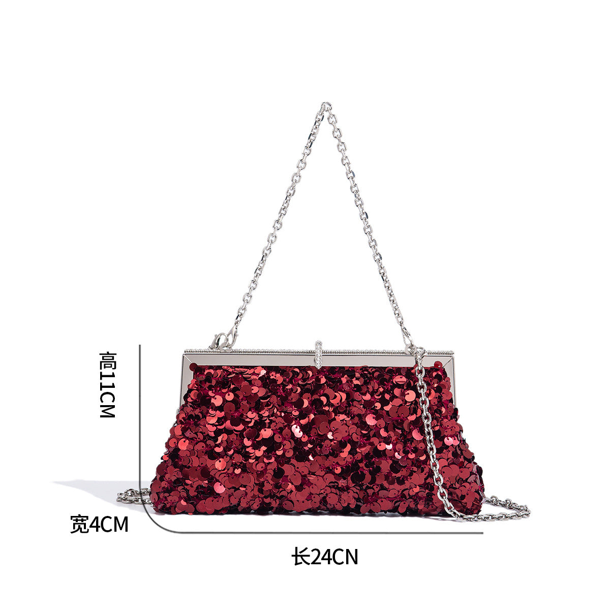 Women's Sequin Chain Clutch Bag