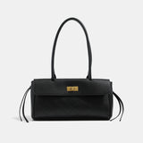 Quilted Turn Lock Shoulder Handbag