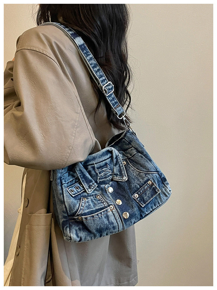 Denim Jacket Shoulder Handbag