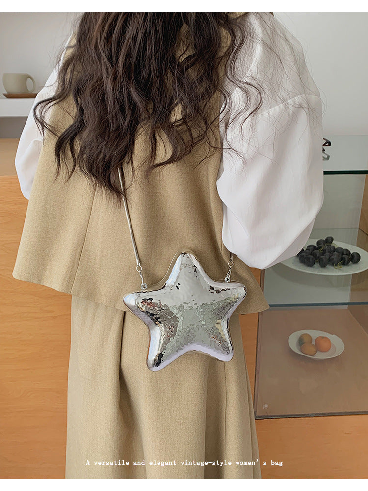 Star Shape Metallic Crossbody Bag