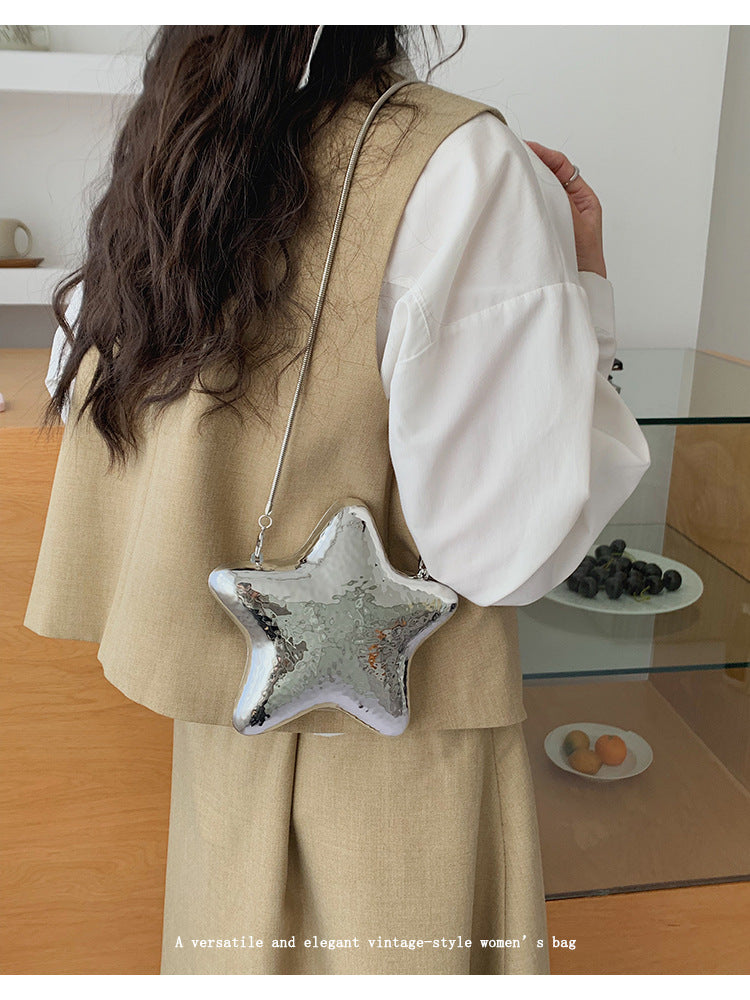 Star Shape Metallic Crossbody Bag