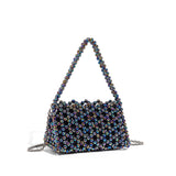 Women's Beaded Shoulder Bag with Chain Strap