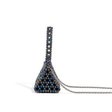Women's Beaded Shoulder Bag with Chain Strap