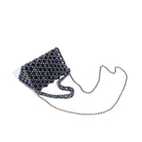 Women's Beaded Shoulder Bag with Chain Strap