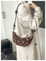 Women's Brown Polka Dot Shoulder Bag